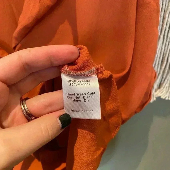 MOD REF ORANGE TIE FRONT CROP TOP S - Picture 3 of 4